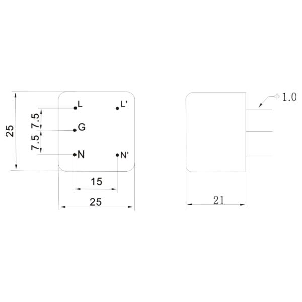 DAP1 Series PCB Board Mounted EMC Filter Power Noise Filter