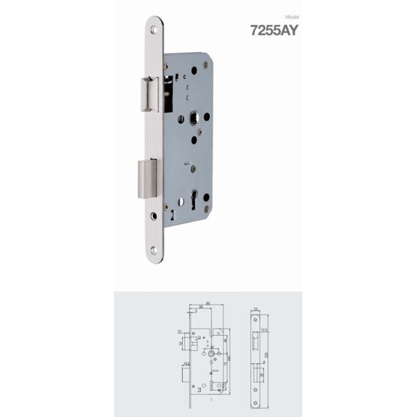 SS Panel Backset Security Mortise Door Lock NP Finish