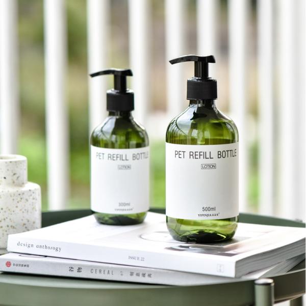 Colorful Empty PET Plastic Drop Bottles 400ml 500ml With Pump