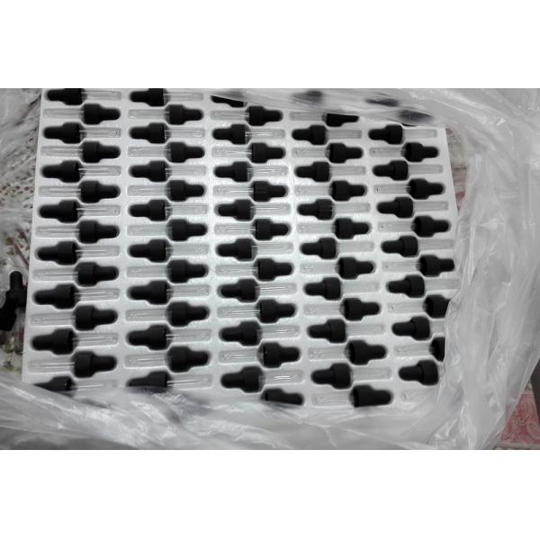 Black Ribbed PP Plastic Dropper Cap 15/410 For Glass Tube Bottles