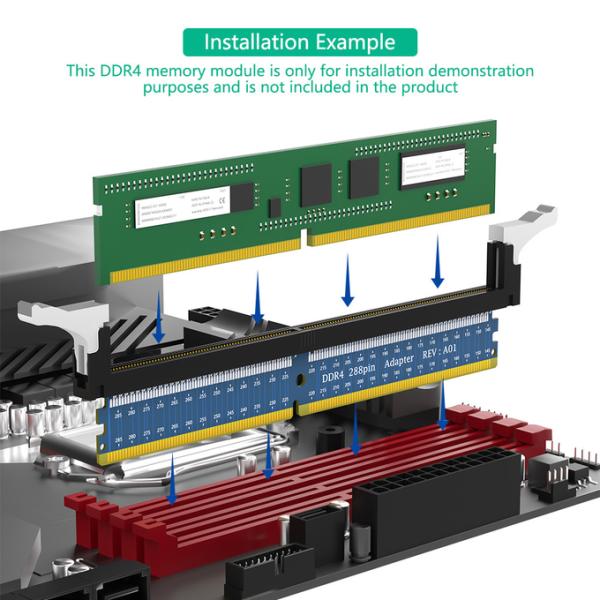 Blue DDR4 288Pin Adapter Ideal for Desktop Motherboards and Memory Testing