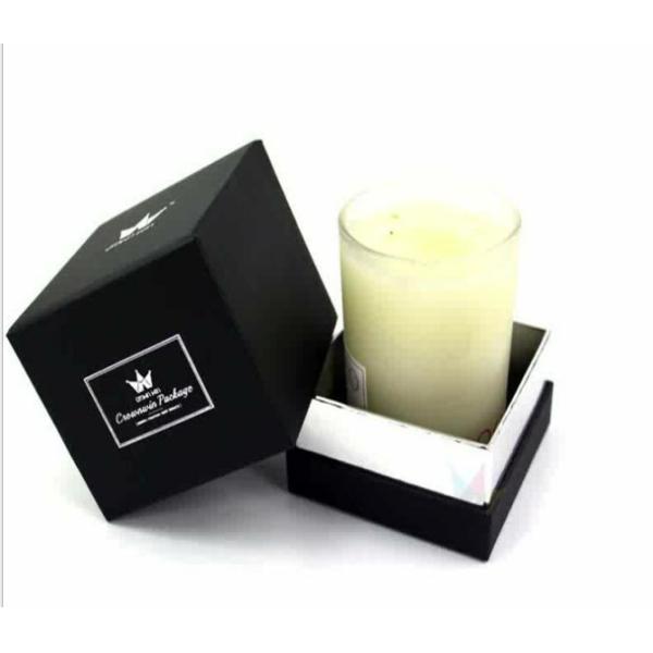 custom rigid two pieces candle box with shoulder and neck Luxury lid and base candle packaging box
