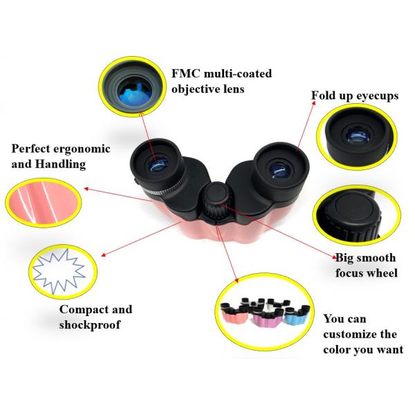 Pink Mini Size Lightweight Binoculars For Kids And Adult Outdoor Adventure