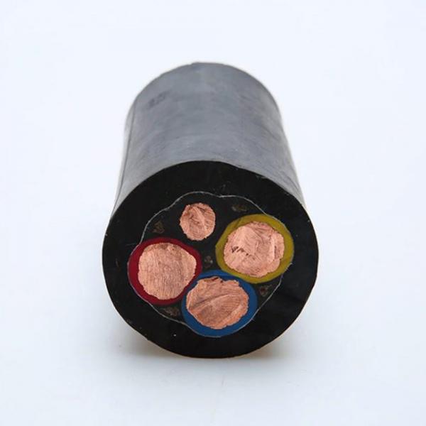 Multiscene Flameproof Black Rubber Flex Cable , 1KV Rubber Coated Electrical Cable