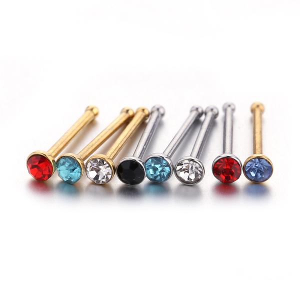 Newest piercing nose stud candy color crystal nose ring nose stud stainless steel piercing jewelry