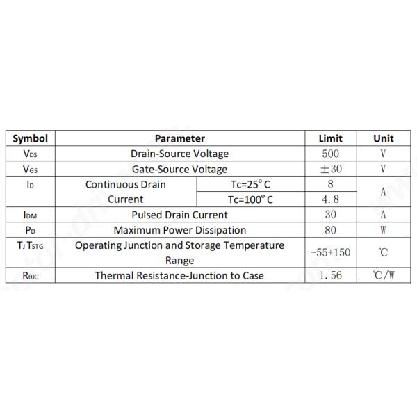 JUYI 500W 8A N Channel Enhancement Mode Power MOSFET Factory for 3 Phases DC Motor Driver