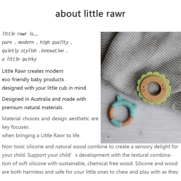 Purple Silicone Beech Wood BPS BPA Free Funny Teething Toys