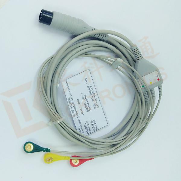 Generic AAMI 6 Pin ECG Patient Cable 3 Leads Snap IEC For Abbott Medical