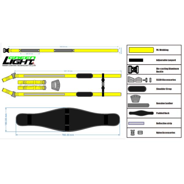 Stainless Steel Clip Adjustable Nylon Safety Belt for Underground Coal Miners and Attached Tools 1245mm*53mm