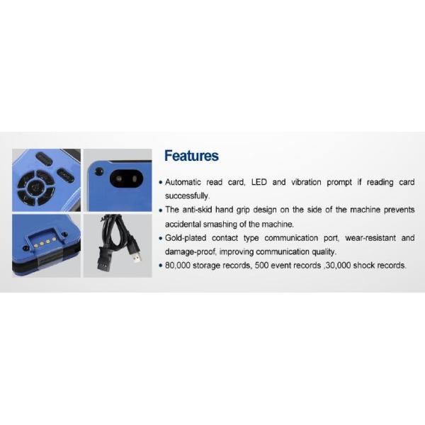 IP65 2.4" LCD Display Guard Tour Reader Device Vibration Recording