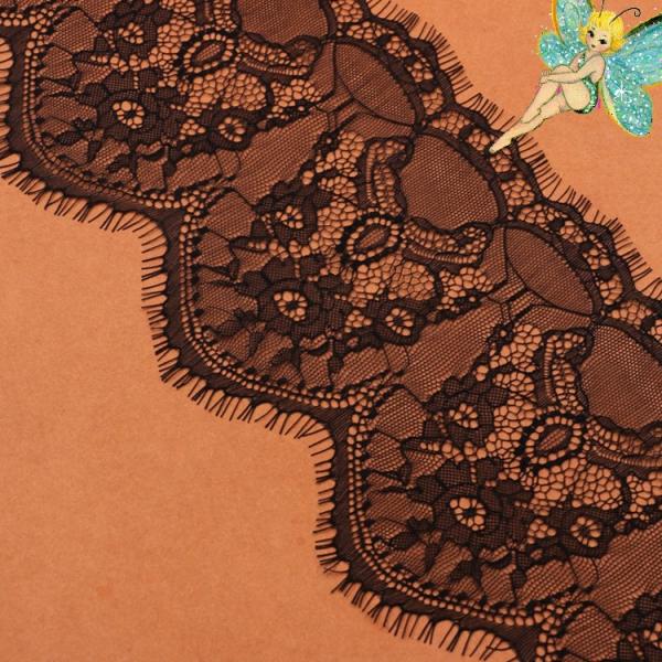 eyelash lace border/lace edged / soft lace with Black / Ivory Double Color