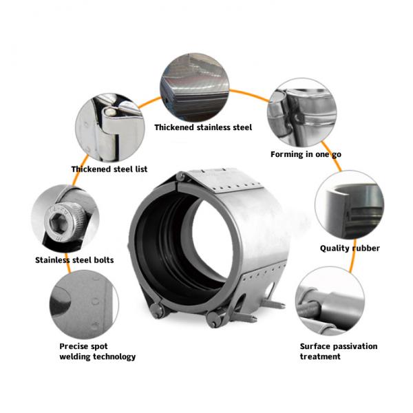 Stainless Steel Thread Straight Pipe Coupling Repair Clamp For Small Diameter Pipes