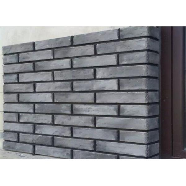 3D408 Acid Resistance Gray Clay Thin Veneer Brick For Decorative Wall