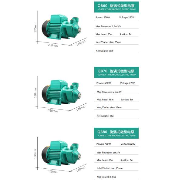 QB60 QB70 QB80 Domestic Electric Peripheral Clean Water Pump For Garden Use