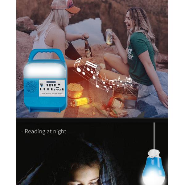 Solar Power Lighting System USB Mobile Phone Charging Lamp with Radio Mobile Power Lamp