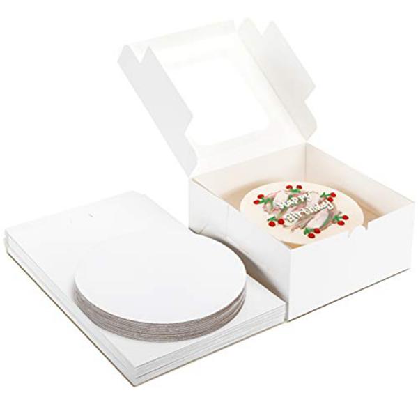 Custom Order Foldable Paper Box With Clear Display Window For Dessert Treat Packaging