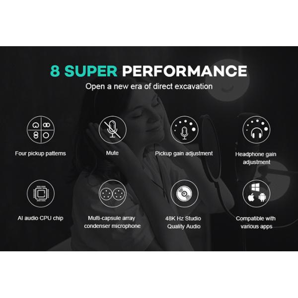 14mm Capsules Studio Sound Recording Microphone With Shockproof Mount