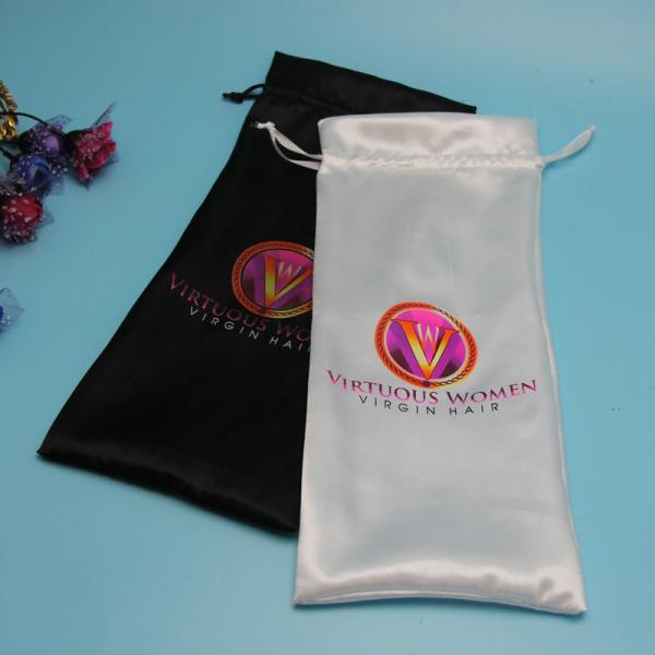 Multi Color Satin Drawstring Bag Durable For Hair Extension Packaging