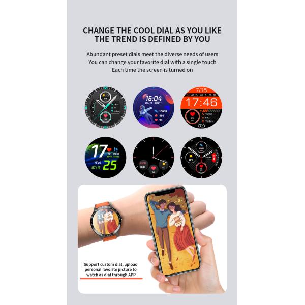 1.28 Inch TFT Health Monitoring Smartwatch Sedentary Reminder 200mAh Alarm Clock