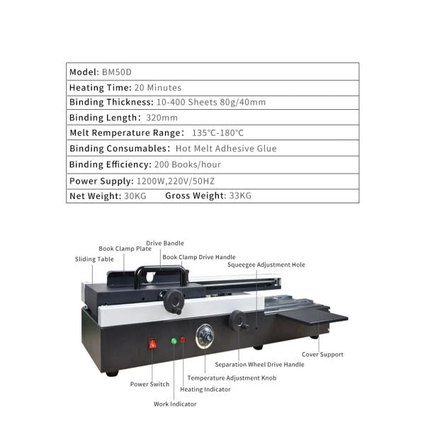 Desktop A4 Book Binding Machine Hot Melt Glue For Professional Results