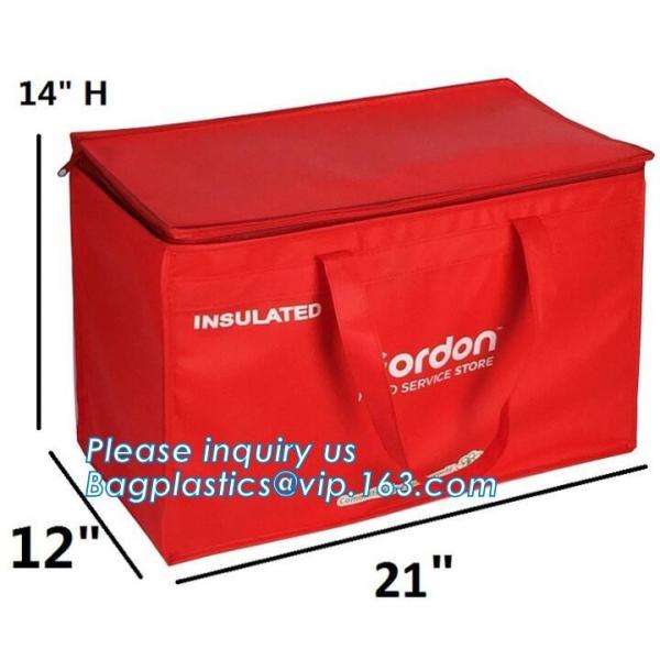 Foldable Lunch Insulated Cooler Bag Heated Food Delivery Bag Thermal Pizza Delivery Cooler Bag
