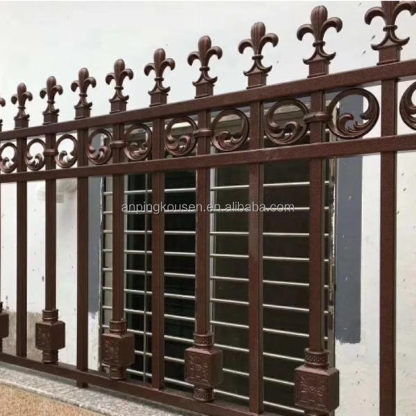 Rust-Proof Galvanized Wrought Iron Fence with Heat Treated Pressure Treated Wood Type