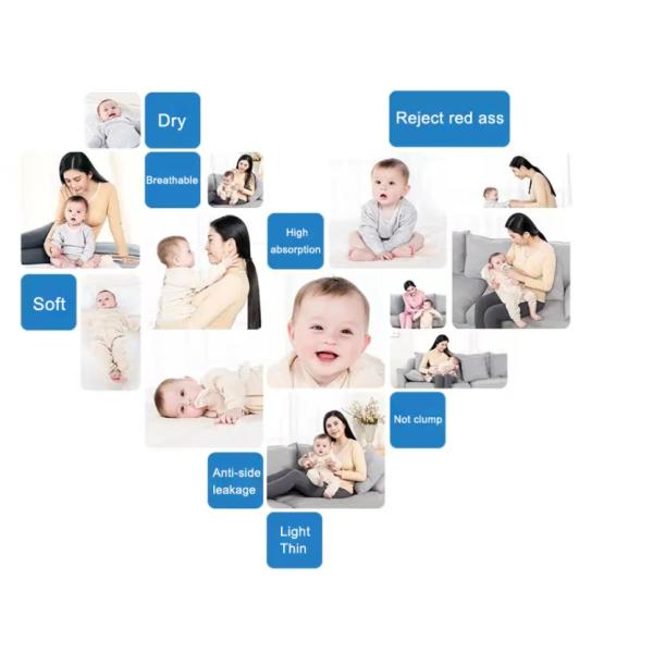 Custom Ultra Thin Disposable Baby Diaper Sleepy Ultra Absorbent Nappies