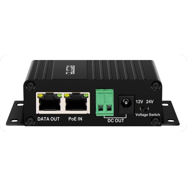 Gigabit 30W PoE Splitter DC12V DC24V Output Wall Mounted 100-Meter PoE Distance