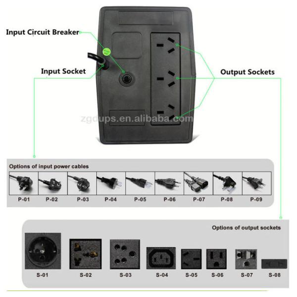 Pure Sine Wave Line Interactive UPS Dc220V 500VA Pc UPS Power Supply