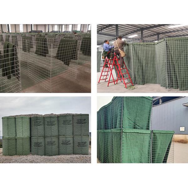 Green 76x76mm HESCO Wall Wire Basket Rock Retaining Wall