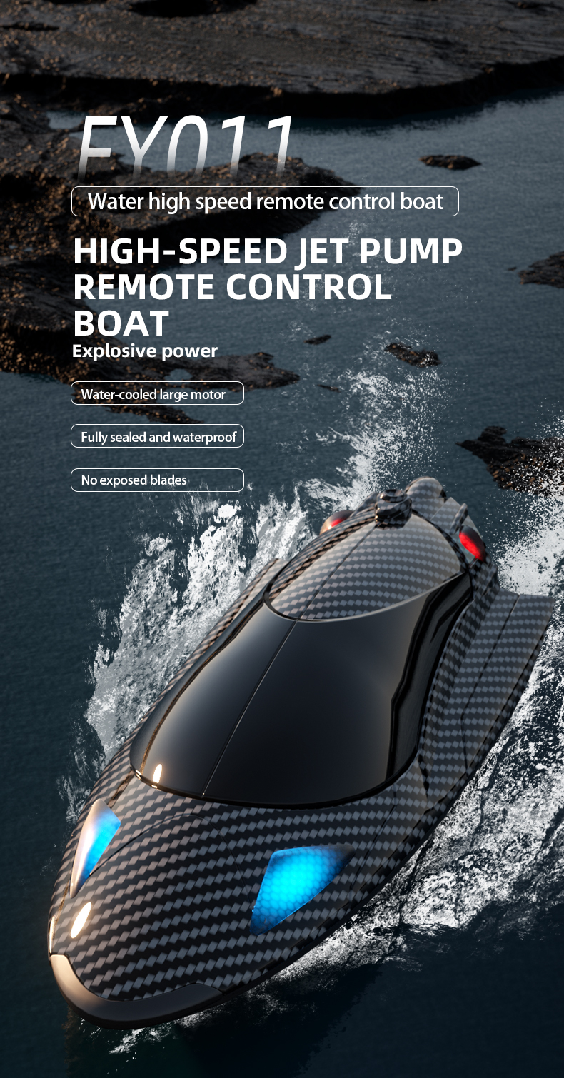 8 to 13 Years Age Range Rc Remote Control Speedboat High Speed 40 Km/h Jet Boat Led Light Capsized Recovery 2.4g Adults And Children