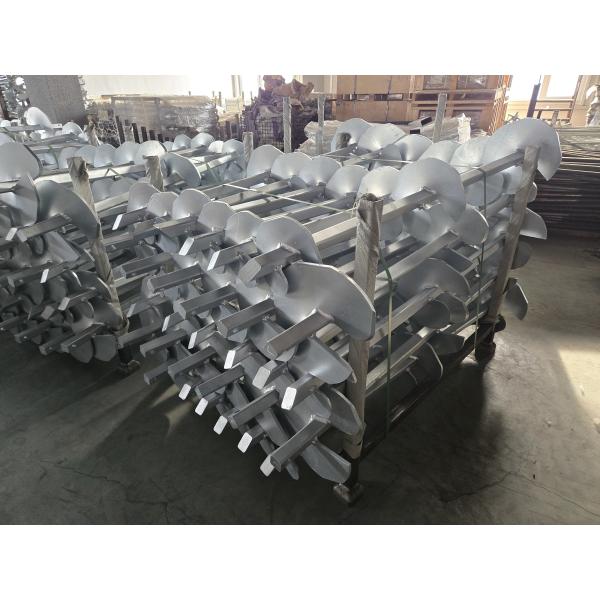 Deep Foundation Solid Square Shaft Round Corner Helical Pile For Steel Tower Structure