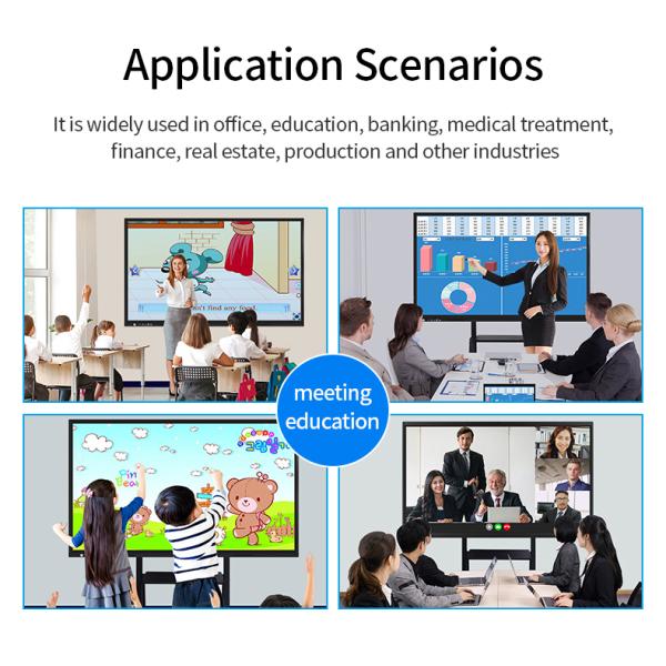 98 Inch Flat Interactive Touch Panel Whiteboard Android 11 TUV