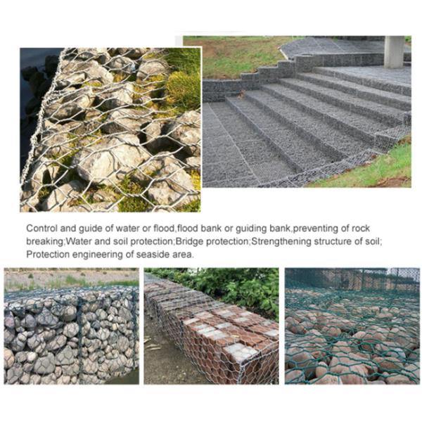 8x10cm Galvanized Gabion Box 4mm Galvanized Hexagonal Wire Mesh Easy Assembled