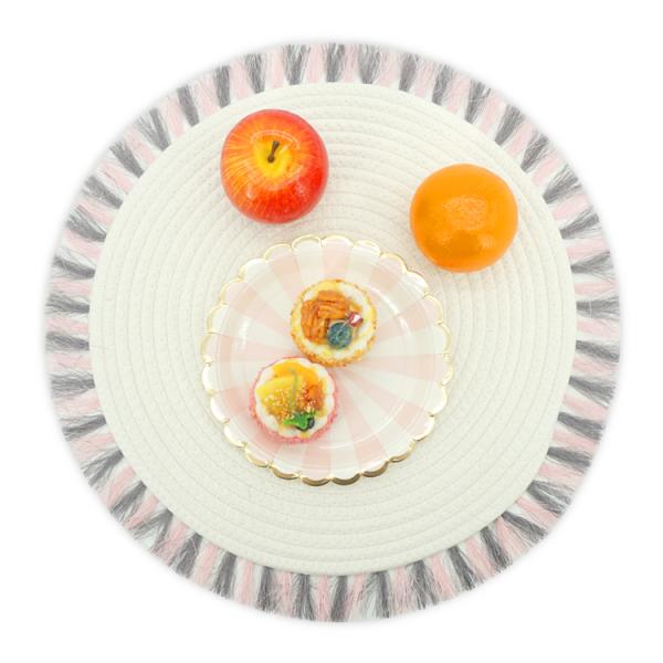 15 Inch Table Round Placemats Boho Cotton Woven Washable Tassels For Kitchen Dining