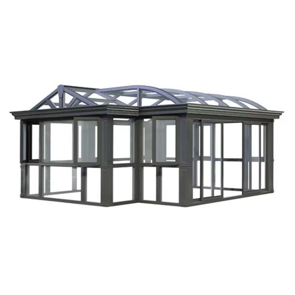 Modern Design Sunroom Glass Veranda House Of Aluminum Alloy With Tempered Glass Roof