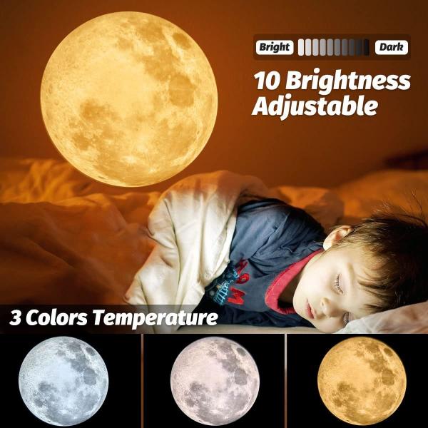 USB Charging Moon Lamp with 3 Lighting Color Angle Bendable Brightness Adjustable Moon Atmosphere Projector night light