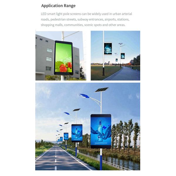 Lighting Pole P4mm Advertising LED Display 1920Hz Refresh Rate