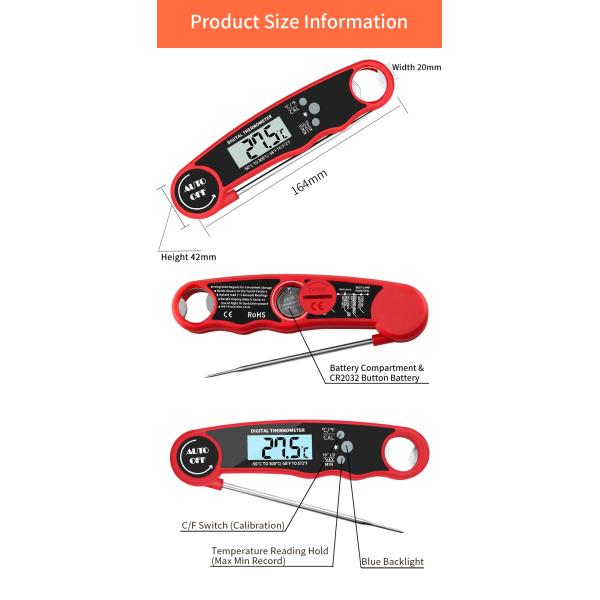 Digital Meat Thermometer For BBQ Cooking Container Quantity 200/168pcs Kitchen Product