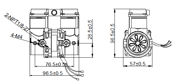 DC 24V Oil Free Compressor Motor 135Watts Portable