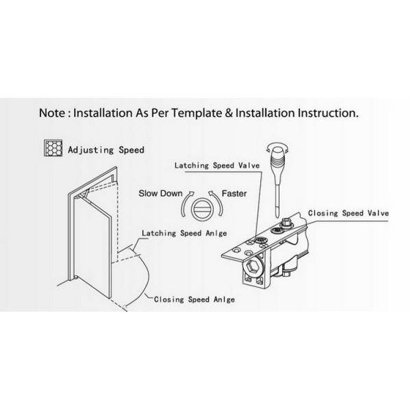 Internal Overhead Concealed Door Closer , 3 Hours Fire Rating Hold Open Door Closer