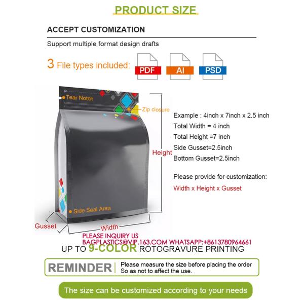 Customized Printing Slide Zipper High Quality Block Bottom Zipper Pouch Avocado Pet Food