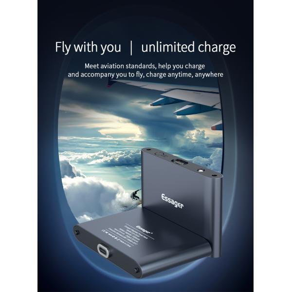 Mini Charger Power Banks 1320mAh Micro USB C LED Emergency Magnetic Power Bank