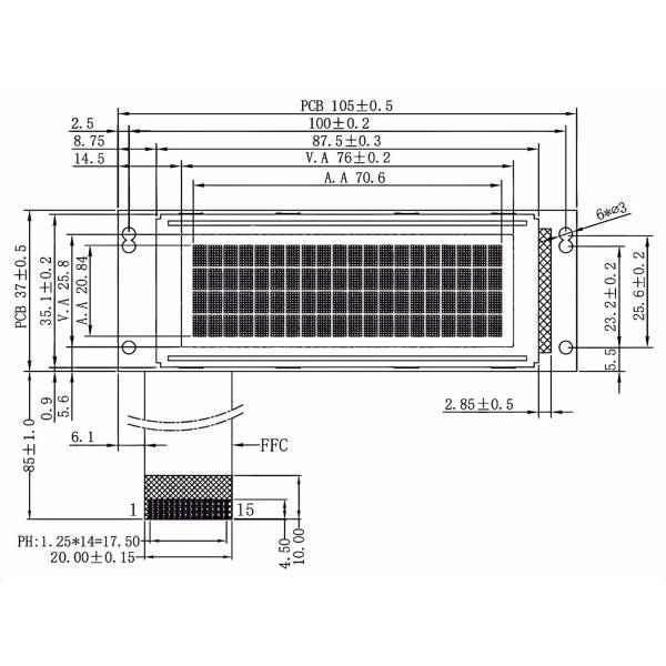 3.2 Inch Character LCD Modules High Contrast LCD Display 100cd/m2 With Wide Viewing Angle