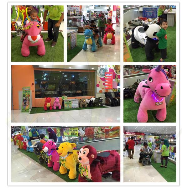 Hansel shopping mall 150KG bearing motorized plush riding animals for children and adult