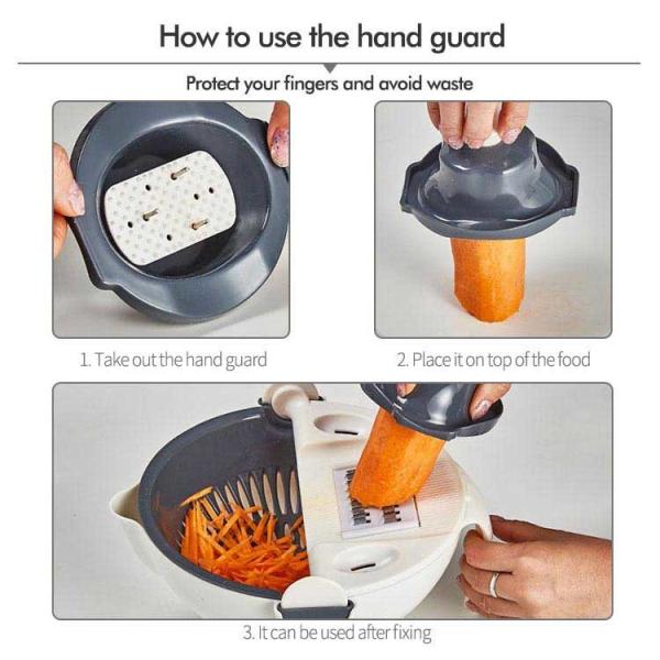 Multi Blades Plastic Vegetable Manual Slicer With Fruit Peeler White