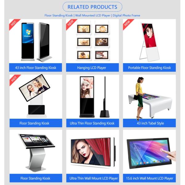 LCD Kiosk Signage Display Stands , Floor Standing Touch Screen Kiosk Android System