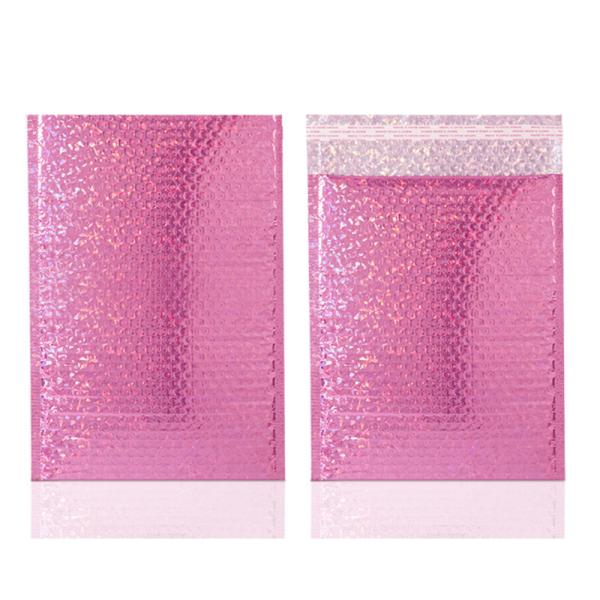 Pink Custom Printed Poly Bubble Mailers 10x13 CMYK Printing
