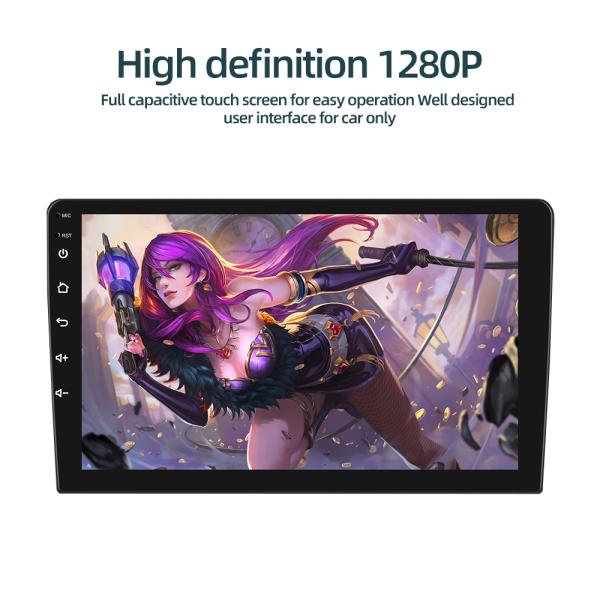 Universal 10.1 Inch Android 12 Car Radio with IPS Touch Screen and AHD 1080P Camera