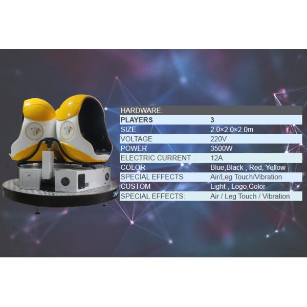 12A 9D Virtual Reality Simulator Amusement Ride Shooting Games Electric System